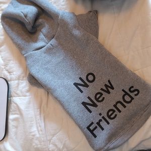 Fab dog gray hoodie No new friends large